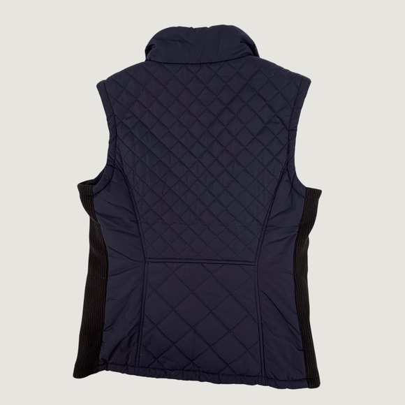 Andrew Marc Jackets & Blazers - Andrew Marc Quilted Vest Women Small Navy Blue Ribbed Side Panels AP807486
